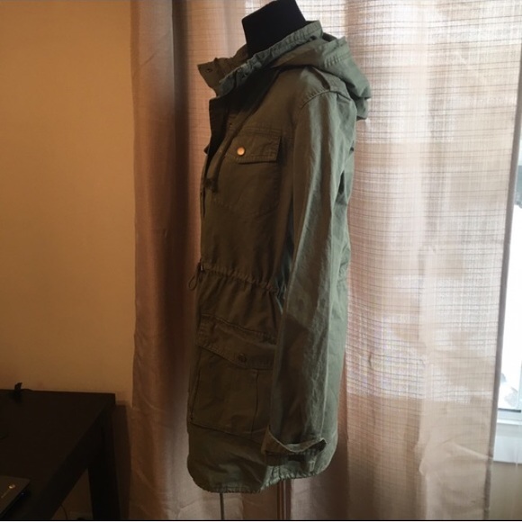 Last one! Anorak  Hooded Olive Utility Jacket - Picture 3 of 4