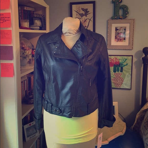 Kensie alternative leather moto jacket