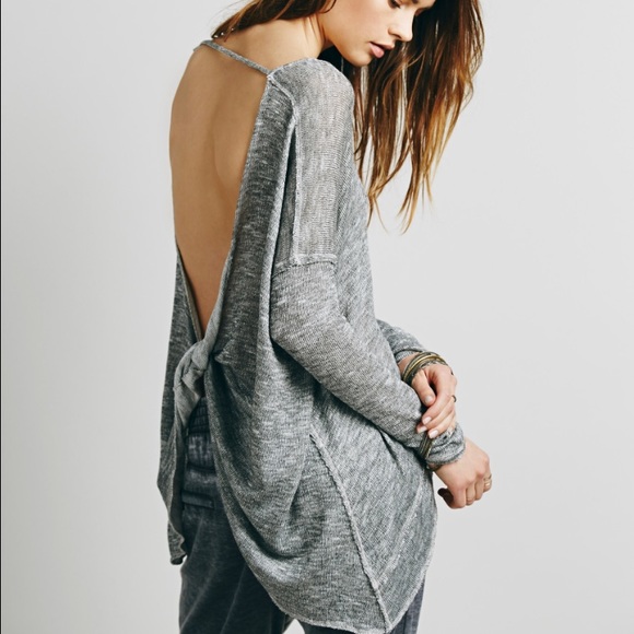 Free People Shadow Hacci Twist Back Sweater