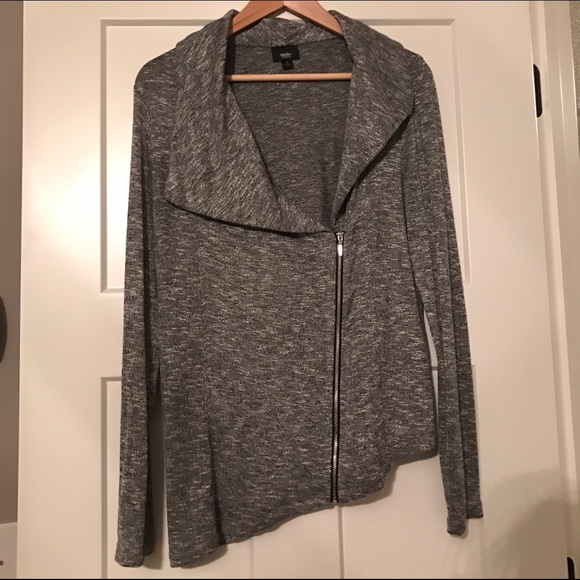 Mossimo gray asymmetrical hemline zip up | small
