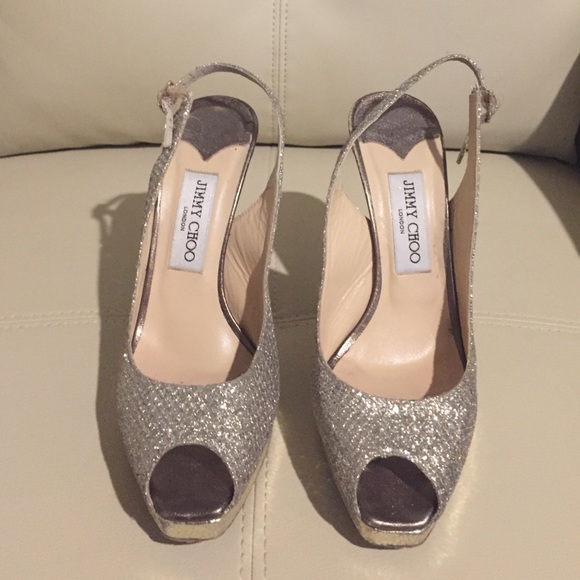 Jimmy Choo Nova Glitter platform Slingback