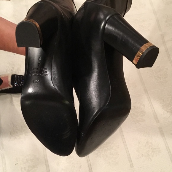 LEATHER BLACK KNEE HIGH BOOTS👢 - Picture 2 of 4