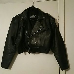 Leather motor cycle jacket