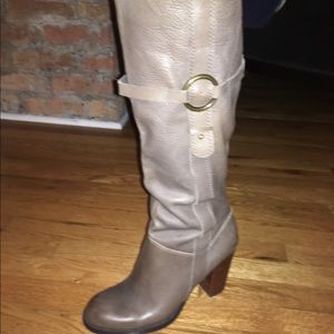 Gray Nine West Kaylee leather boots, like new