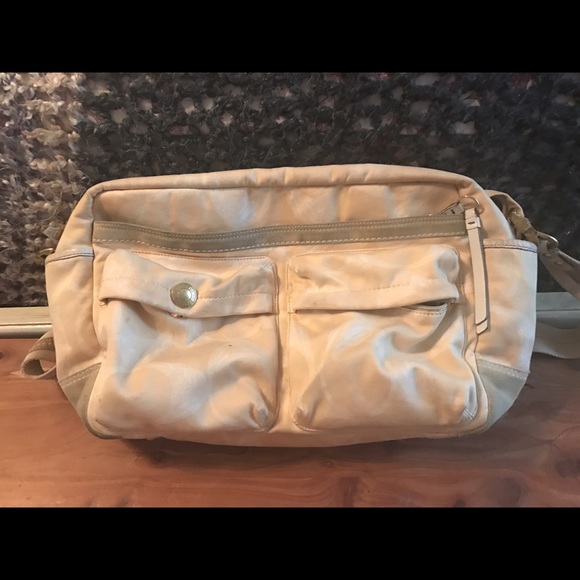 Tan coach diaper bag/messenger bag