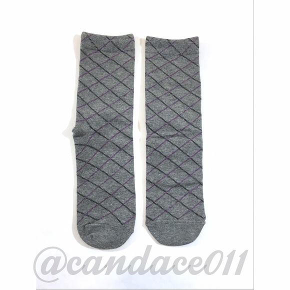 Diamond Stitched Socks (Grey) - Picture 2 of 4
