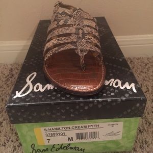 Sam Edelman Cream Python Sandals