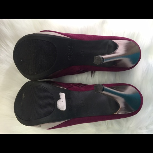 Dark Fuschia and silver high heel shoes by Rouge! - Picture 4 of 4