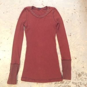 Free People long sleeve maroon thermal