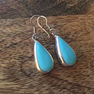 Turquoise and silver earrings