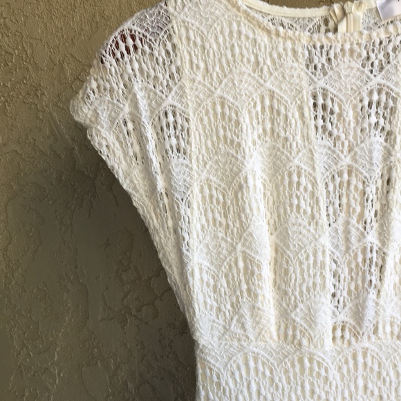 Crochet Creme Maxi Dress - Picture 3 of 4