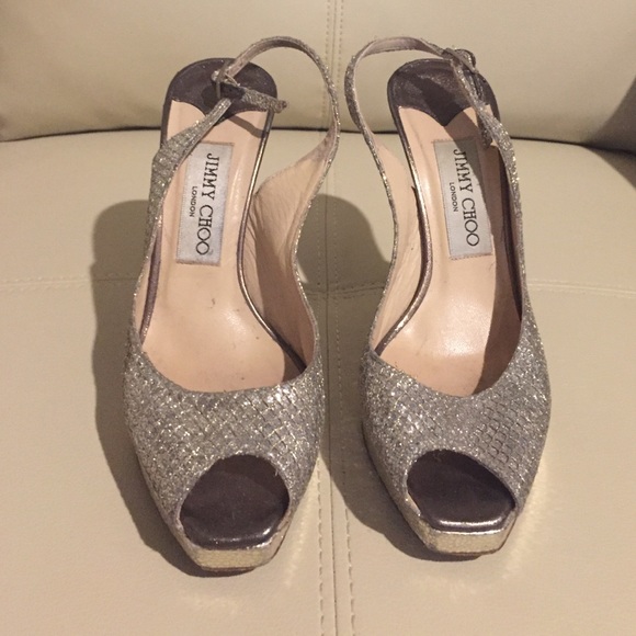 Jimmy Choo Nova Glitter platform Slingback