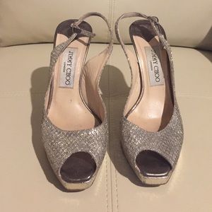 Jimmy Choo Nova Glitter platform Slingback