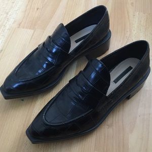 zara black chunky loafers
