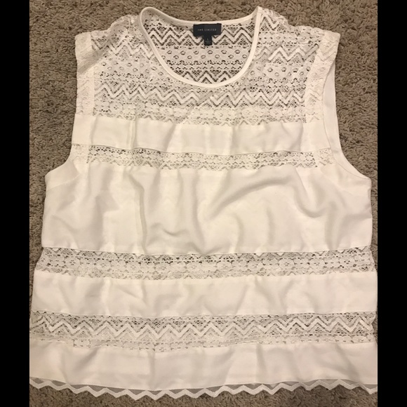 Lace striped tank top