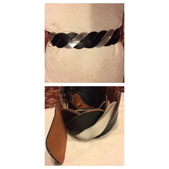 Black and Silver S. Leather Belt