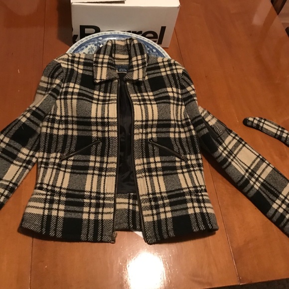 Black & white blue label jacket