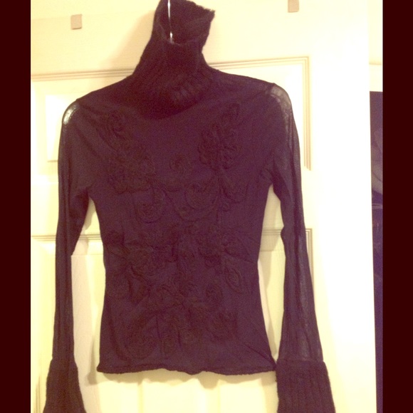 Black sheer turtleneck