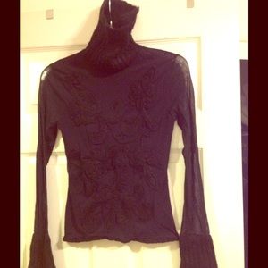 Black sheer turtleneck