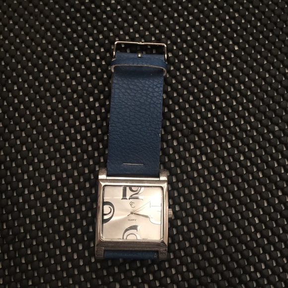 Blue leather watch
