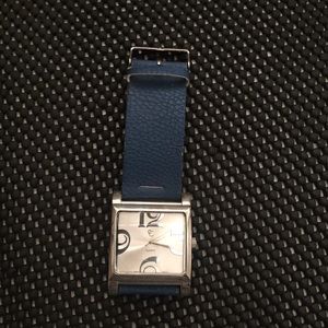 Blue leather watch