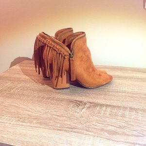 Fringed booties