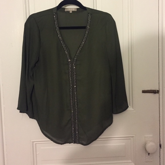 Army green blouse