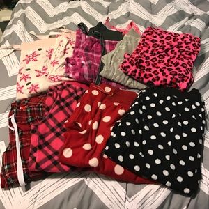 Lot of 9 Pajama Pants