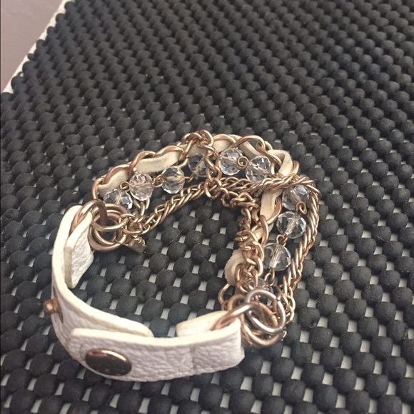 White Leather bracelet
