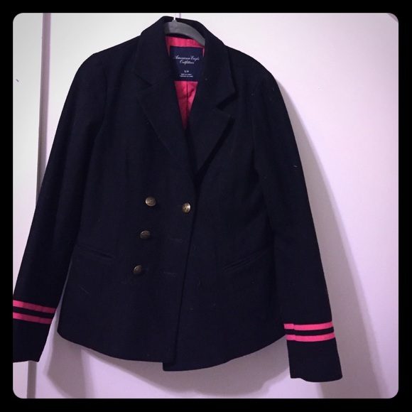 American Eagle black peacoat