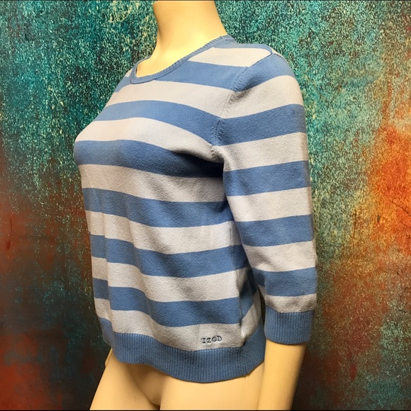 IZOD Women's Cotton Stretch Striped Pullover