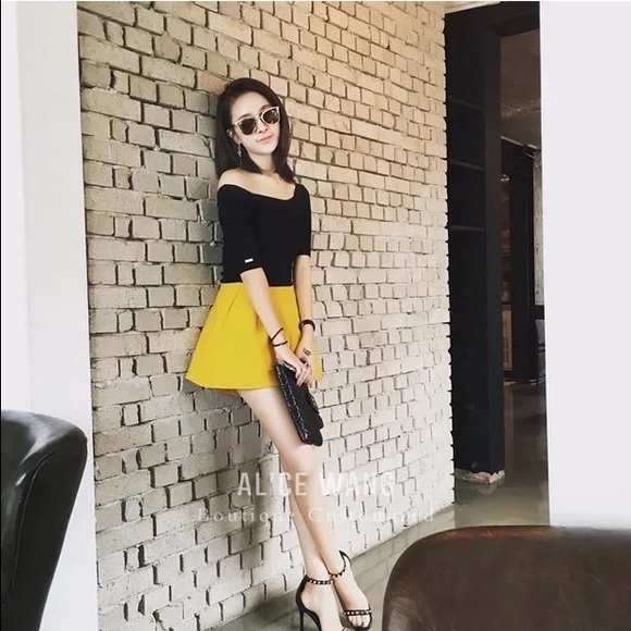 Black off-shoulder sweater