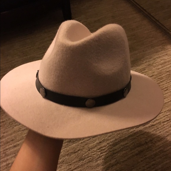 Dusty Pink Wool Wide Brim Fedora