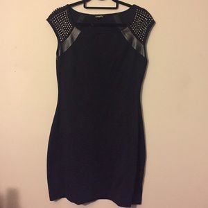 Express Black Fitted Rhinestone Dress Medium