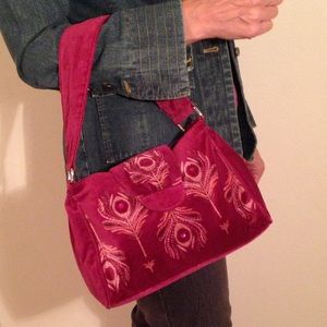 NEW Cranberry velvet purse