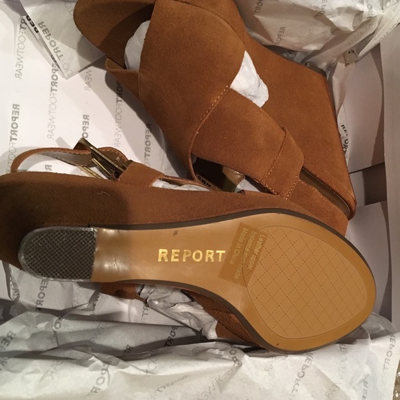 Light Brown suede platform wedge slingback sandals - Picture 4 of 4