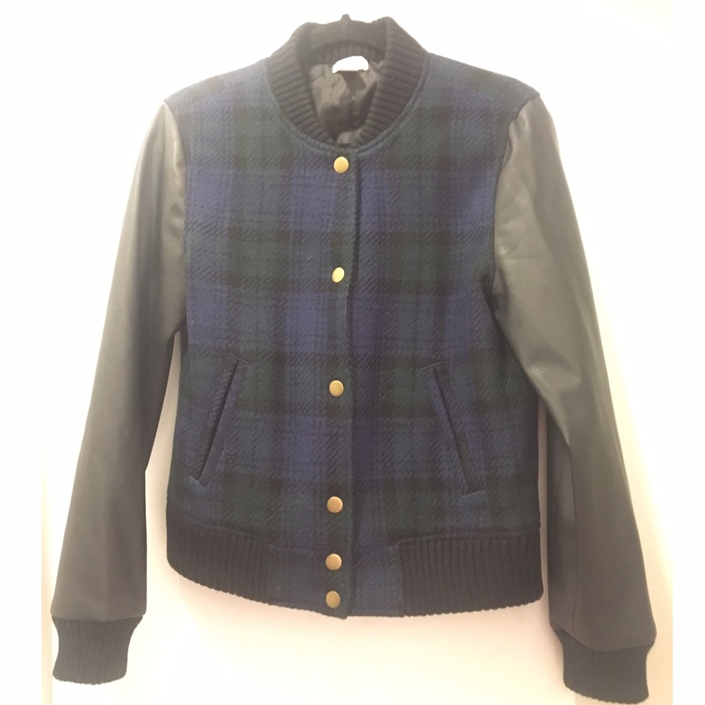 J.CREW | Faux Leather Bomber Jacket