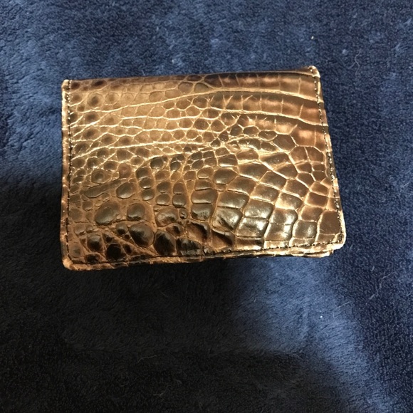 Brahmin brown tortoise credit card holder.