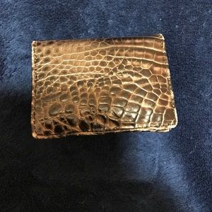 Brahmin brown tortoise credit card holder.