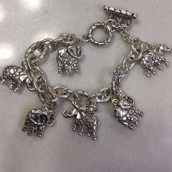 ALABAMA FANS Silver Fashion Elephants Bracelet