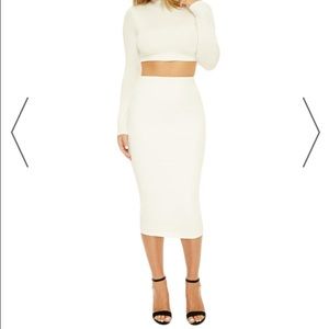 Midi skirt with gold zipper - 2 colors