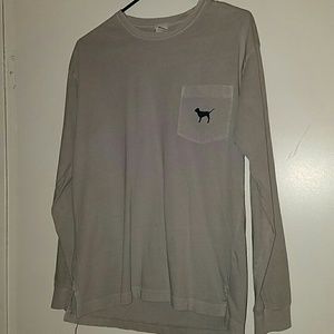 Pink victorias secret grey long sleeve size s