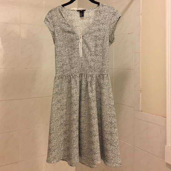 H&M Black and White Fit and Flare Dress