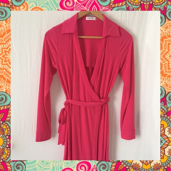 Hot Pink Calvin Klein Wrap Dress