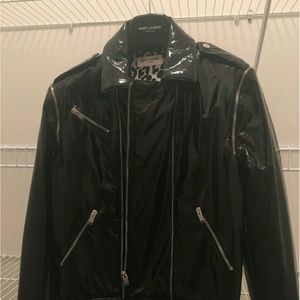 Saint Laurent patent leather biker jacket