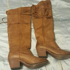 Knee high brown boots