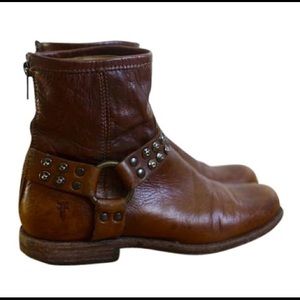 Frye Phillip Harness Cognac Booties