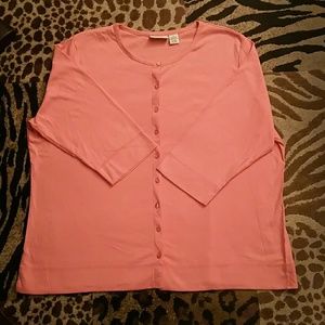 NWOT Appleseed's 3/4 sleeve button down blouse 1X