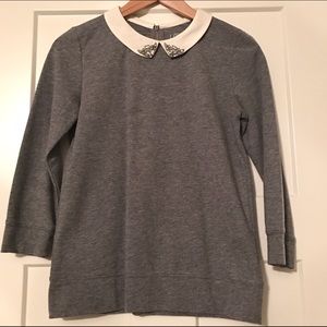 Loft gray Peter Pan collared shirt | XS