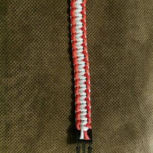 Red/silver paracord bracelet